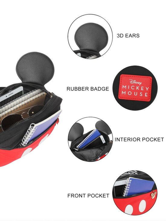 Disney Mickey Mouse Ears and Shorts Black Crossbody Purse - Picture 4 of 6